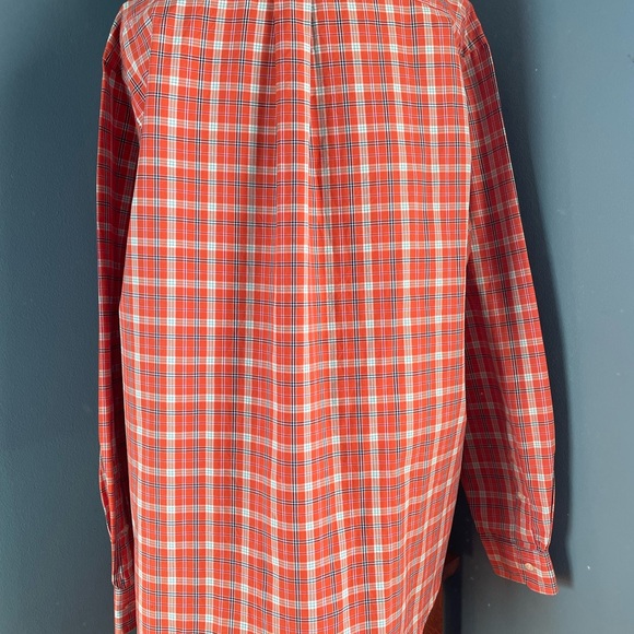 Ralph Lauren XL Classic Fit Orange Blue Plaid Button Down Shirt 100% Cotton - Picture 6 of 10